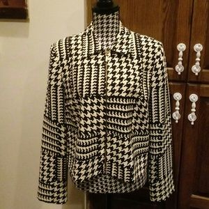 Vintage DAVID WARREN New York Black & Cream Blazer Size 14